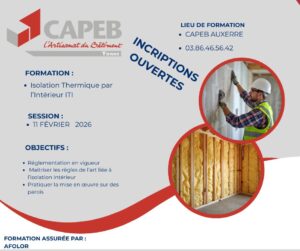 FORMATION ISOLATION THERMIQUE INTERIEUR