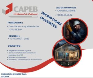 formation ventilation et qualité de l'air